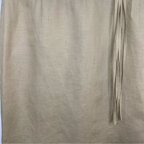 Martha B Size 4 Linen Short Skirt Southwest & Stud Accents Tassel Waist Tie New - Picture 3 of 10